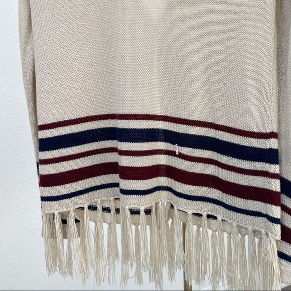 XXI Boho Aztec  Vintage Fringe Sweater Cardigan Jacket S - Picture 4 of 7